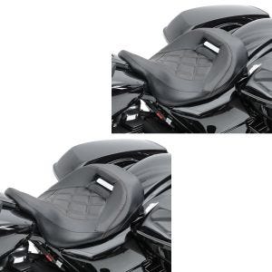 Sett med 2x solo sete lav profil egnet for Harley Davidson Touring 09-24 førersete Craftride RH3 svart