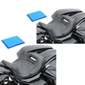 Sett med 2x gel solo sete lav profil egnet for Harley Davidson Touring 09-24 førersete Craftride RH4 svart