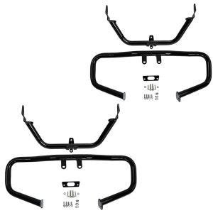 Sett med 2x kollisjonsbøyler Hakket egnet for Harley Davidson Road Glide 15-22 motorbeskyttelse Craftride CH6 svart