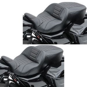 Sett med 2x motorsykkelsete Craftride TG23 sete egnet for Harley Davidson Touring 97-07 svart