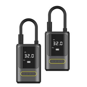 Sett med 2x mini kompressor trådløs Tourtecs MK4 elektrisk luftpumpe 4000 mAh / 10 bar batteri luftpumpe