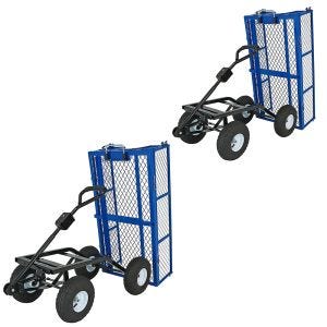Sett med 2x hagetraller vippbar utstyrsvogn Divit GW4 transportvogn hagevogn 180 kg
