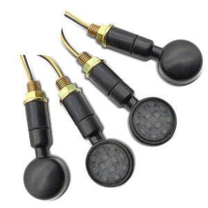 Sett med 2 LED-indikatorer motorsykkel Lumitecs RV299 med E-merke 2 stk tonet svart