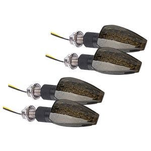 Sett med 2 LED-indikatorer motorsykkel Lumitecs RP12 E-mark 2 stk tonet svart