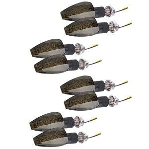 Sett med 4 LED-indikatorer motorsykkel Lumitecs RP12 E-mark 2 stk tonet svart