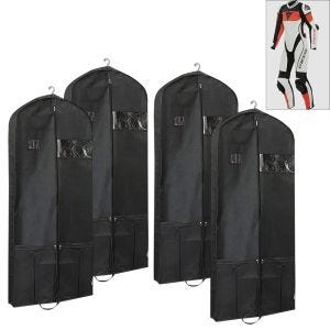 Sett med 4 plaggposer i skinn for motorsykkel 65 x 170 cm Tourtecs LK14 beskyttelsesdeksel pustende svart