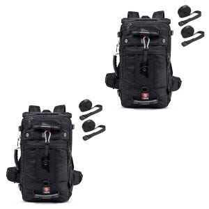 2x motorsykkelryggsekk Bagtecs HK2 haleveske inkl. spennstropper 35 liter sort