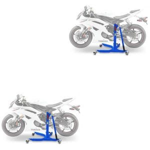 2x sentralstativ egnet for Yamaha YZF-R6 06-20 blå motorsykkeljack ConStands Power-Classic