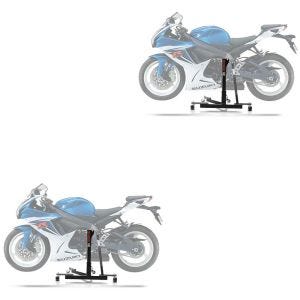2x sentralstativ egnet for Suzuki GSX-R 750 11-17 grå motorsykkeljekk ConStands Power-Evo