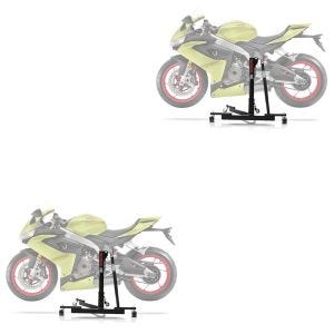 2x sentralstativ egnet for Aprilia RS 660 20-24 svart motorsykkeljekk ConStands Power-Evo
