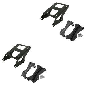 Craftride 2x sett: toppkoffert bærer dobbelt sete egnet for Harley Davidson Touring 14-24 svart Craftride + motorsykkel 4-punkts monteringssett egnet for Harley Davidson Touring 14-24 monteringssett i svart