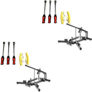 2x sett: dekk dekkjern og felgbeskyttersett + dekkskifter for motorsykkeldekk 12-21"