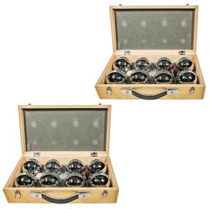 Sett med 2 Boule Sett i trekasse Cranit 8 Boule Petanque baller inkludert piggy target ball RE65