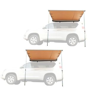 Sett med 2 markiser egnet for biler / SUVer / terrengkjøretøy 1,40m x 2m universal Vanit baldakin AM13 beige