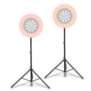 Sett med 2 dartstativ, høydejusterbare 140 - 195 cm Cranit stativ egnet for darttavle PL38 svart