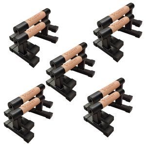 Sett med 5 paralletter Par Cranit LG12 Push-Up-håndtak Push Up-stativ av tre 40 cm