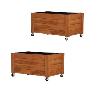 2x plantepotter på hjul Divit FC58 plantekasse høybed ved 78 x 52 x 40,5 cm