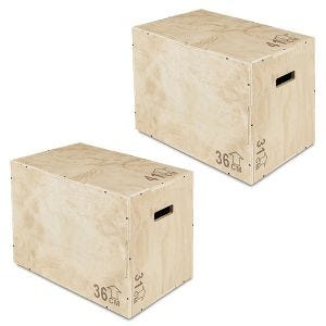 2x Plyo Box Cranit SB6 Crossfit Box Jump Box Wood 31x36x41 cm