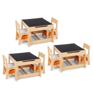 Sett med 3 stk 3-delt barnesetegruppe laget av tre KG1 Divit barnebordgruppe med 2 stoler