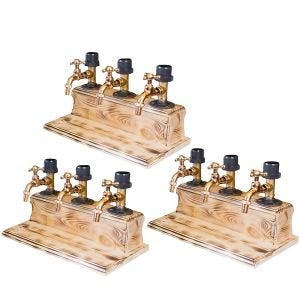 Sett med 3 likørdispensere Divit LS10 spritdispenser egnet for 3 flasker og kran NYHET