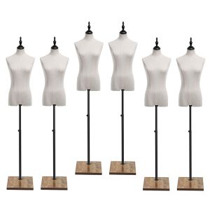 6x Mannequin Høydejusterbar Divit BK2189 Tailor's Dummy Mannequin White Home