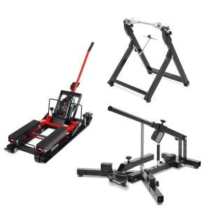 Midlift L løfte opp til 680 kg i rødt + balanseringsstativ WU-2 + dekkskifter MD4