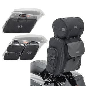 Sissybar bag SXL + etui innervesker som passer for Harley Davidson Touring 08-24 par