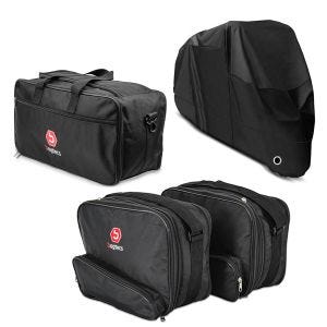 Svart presenning + innerveske toppkoffert + etui innervesker som passer for BMW K 1600 GT / GTL / K 1200 / 1300 GT / R 1200 / 1250 RT