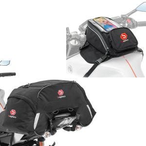 Tankveske MR4 med magnet og stroppfeste 9 liter + halepose WP35 vanntett 35 liter
