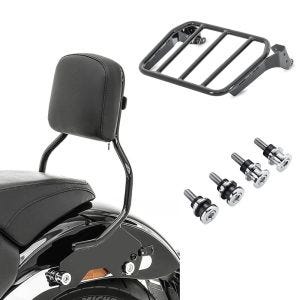 Sissybar egnet for Harley Davidson Sport Glide 18-24 + docking kit vedlegg + bagasjehylle for sissybar