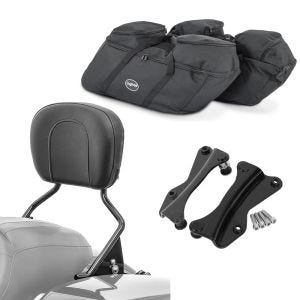 Innervesker + sissy bar + 4-punkts monteringssett som passer for Harley Davidson Touring 14-24