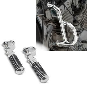 Knusebøyle egnet for Yamaha XV 535 Virago 88-03 krom + knekkbøyle fotstøtter
