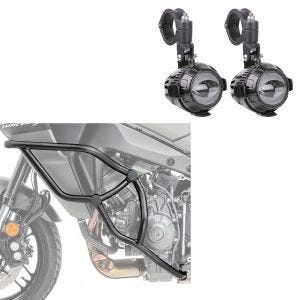 LED ekstra frontlykter ECE par + crash bars egnet for Yamaha Tracer 9 / GT 21-24