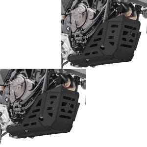 2x motorbeskyttelse egnet for Yamaha Tenere 700 21-24 underkjøringsbeskyttelse aluminium SK2 svart Motoguard