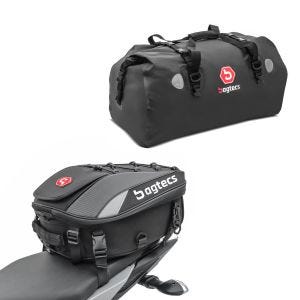 Sett halebag Bagtecs X30 pillion bag 20-30Ltr svart med halebag Drybag XF80 80l