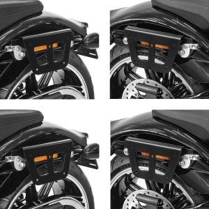 Sett med 2x salveskeholdere til venstre og 2x salveskeholdere til høyre som passer til Harley Davidson Softail Street Bob 18-24 Craftride