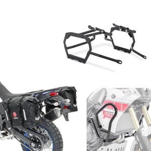 Sett med bagasjeholdere med salvesker vanntette WP8 2x30L og styrbøyler egnet for Yamaha Tenere 700 19-24 Bagtecs