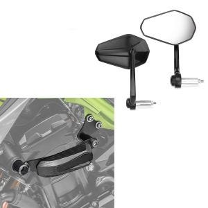 Sett med kollisjonsputer og styreendespeil egnet for Kawasaki Z 900 17-24 Motoguard