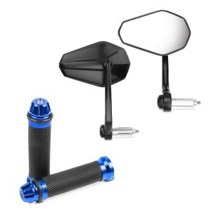 Sett med styreende speilpar og styrehåndtak 2X 22mm blå Zaddox