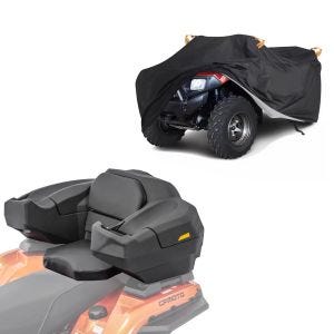 Quad top koffert ATV koffert bak bak koffert transportboks bagtecs QT6 75 liter + presenning Quad XL 190T ATV deksel med håndtak svart