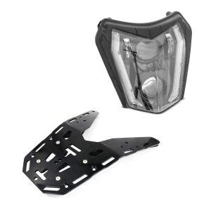 Bagasjehylle egnet for KTM 690 Enduro / R 19-24 Bagtecs Rack GB4 bagasjehylle + LED frontlykt med E-merke DRL SW2