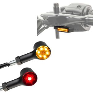 3 i 1 LED-blinkmotorsykkel med baklys og bremselys Lumitecs BP1 med E-merke + LED kjørelys styreindikator BL8 LED-blink med E-merke 2 stk tonet