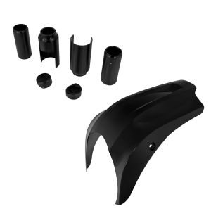 Gaffeldeksel sett egnet for Harley Davidson Breakout 18-24 gaffeldeksel topp bunn GC32 + lampemaske frontlys kåpe Craftride LM1 frontrute svart
