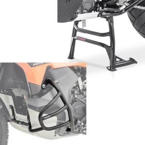 Crash bar egnet for KTM 790 / 890 Adventure / R 23-24 Motoguard SG32 svart + hovedstativ midtstativ