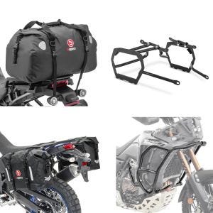 Crash bar egnet for Yamaha Tenere 700 World Raid 22-24 Motoguard HG15 + taskeholder SLP + salvesker vanntett WP8 2x30L + halebag dry bag XF60 volum 60l
