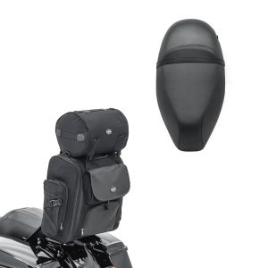 Sett: Sissybar bag Craftride SXL halebag med bagasjerull i sort + sete egnet for Piaggio Zip 50 100 125 SP4 sete komplett