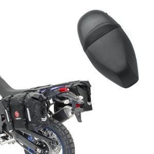 Sett: Saddlebags Bagtecs WP8 2x30L sideveske med rullelukking + sete egnet for Piaggio Zip 50 100 125 SP4 sete