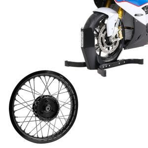 Sett: Motorsykkelrocker Constands Easy-Plus motorsykkelstativ opp til 21 tommer svart + felg 1,85x16 bred egnet for Simson S51 S50 S70 Schwalbe KR51 AF21 svart