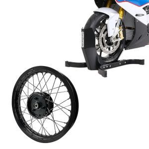 Sett: Motorsykkelrocker Constands Easy-Plus motorsykkelstativ opp til 21 tommer svart + felg 2,15x16 bred egnet for Simson S51 S50 S70 Schwalbe KR51 AF22 svart