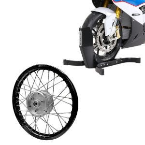 Sett: Motorsykkelrocker Constands Easy-Plus motorsykkelstativ opp til 21 tommer svart + felg aluminium 1,6x16 egnet for Simson S51 S50 S70 Schwalbe KR51 AF28 svart